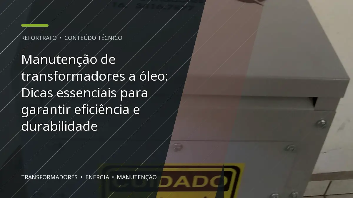 Manutenção de transformadores a óleo: Dicas essenciais para garantir eficiência e durabilidade
