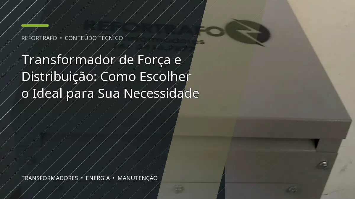 Transformador de Força e Distribuição: Como Escolher o Ideal para Sua Necessidade