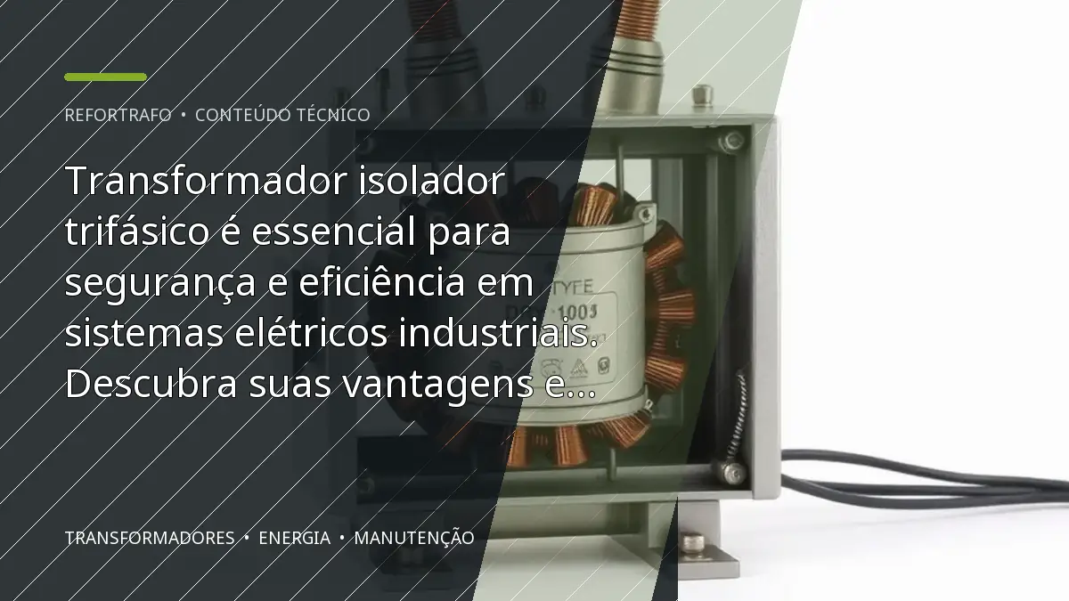 Transformador isolador trifásico é essencial para segurança e eficiência em sistemas elétricos industriais. Descubra suas vantagens e aplicações.