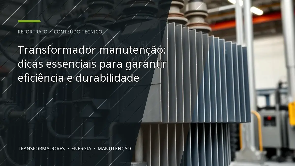 Transformador manutenção: dicas essenciais para garantir eficiência e durabilidade